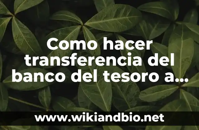 Como hacer transferencia del banco del tesoro a otro banco