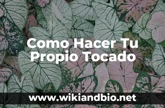 Como Hacer Tu Propio Tocado