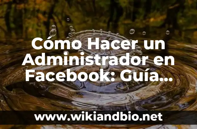 Cómo Hacer un Administrador en Facebook: Guía Detallada