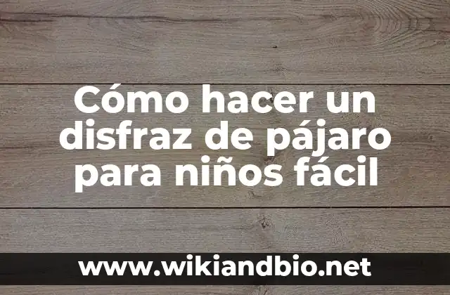 Cómo hacer un disfraz de pájaro para niños fácil
