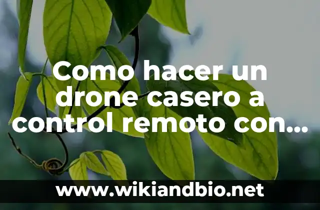 Como hacer un drone casero a control remoto con cámara