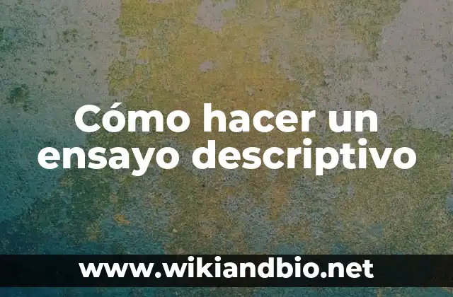 Cómo hacer un ensayo descriptivo