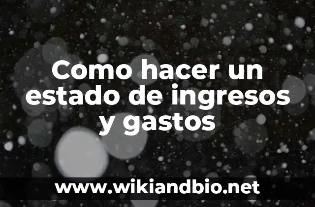 Como hacer un estado de ingresos y gastos