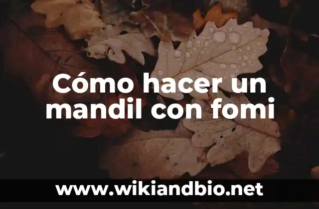 Cómo hacer un mandil con fomi