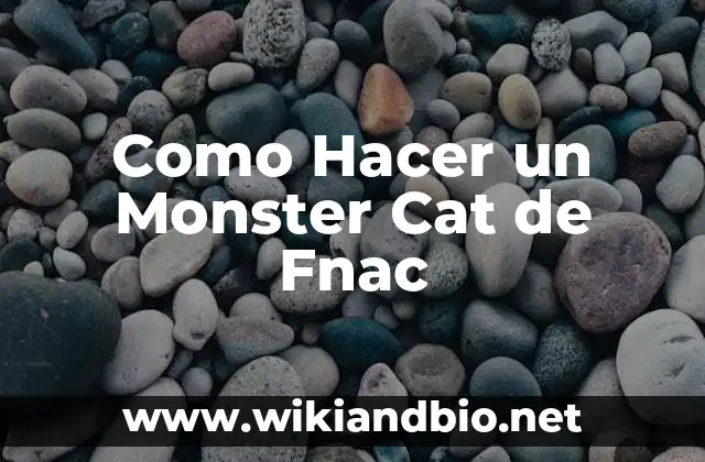 Como Hacer un Monster Cat de Fnac