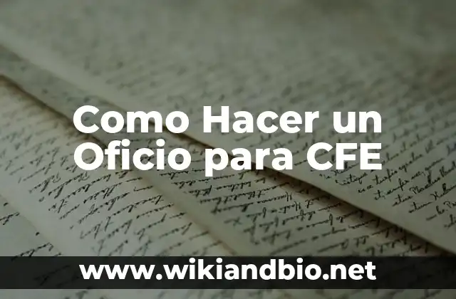 Como Hacer un Oficio para CFE