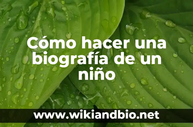Cómo hacer una biografía de un niño