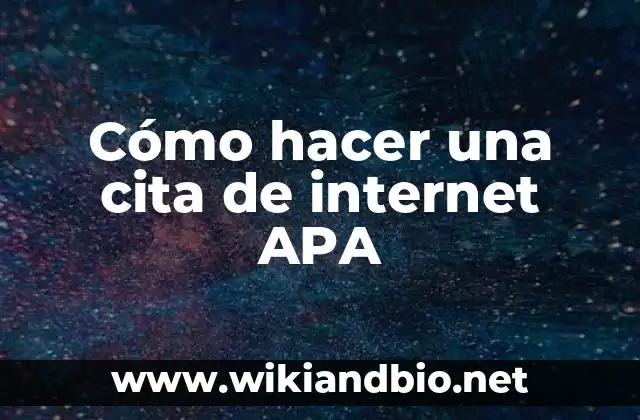 Cómo hacer una cita de internet APA