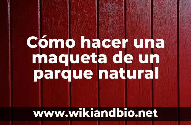 Cómo hacer una maqueta de un parque natural
