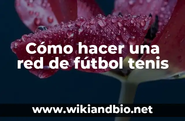 Cómo hacer una red de fútbol tenis