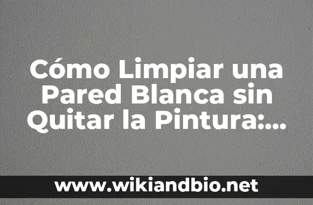 Cómo Limpiar una Pared Blanca sin Quitar la Pintura: Guía Detallada