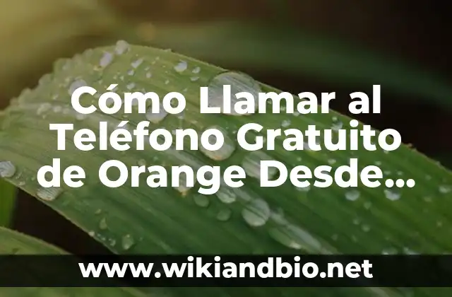 Cómo Llamar al Teléfono Gratuito de Orange Desde Otro Operador
