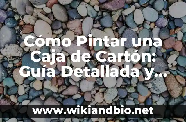Cómo Pintar una Caja de Cartón: Guía Detallada y Completa