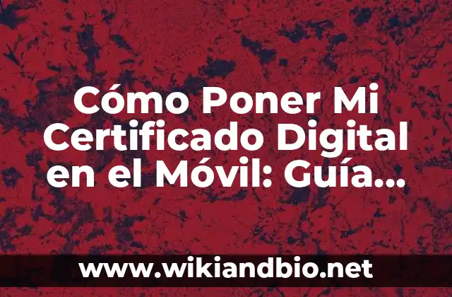Cómo Poner Mi Certificado Digital en el Móvil: Guía Práctica y Segura