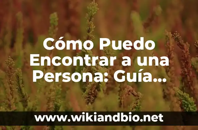 Cómo Puedo Encontrar a una Persona: Guía Completa y Actualizada