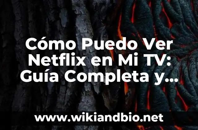 Cómo Puedo Ver Netflix en Mi TV: Guía Completa y Fácil