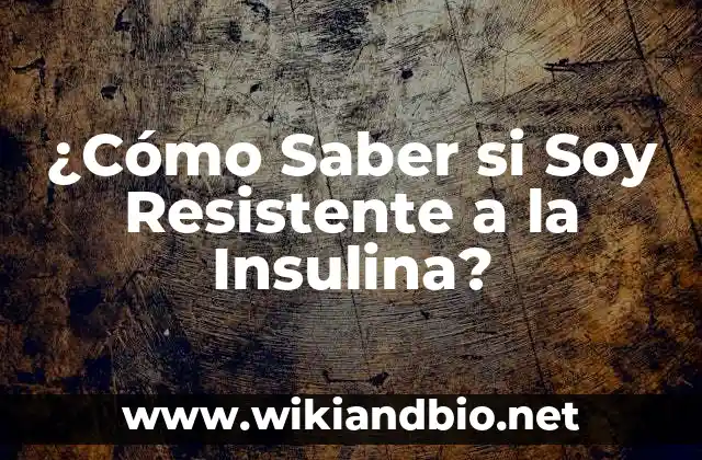 ¿Cómo Saber si Soy Resistente a la Insulina?