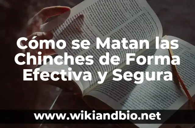 Cómo se Matan las Chinches de Forma Efectiva y Segura