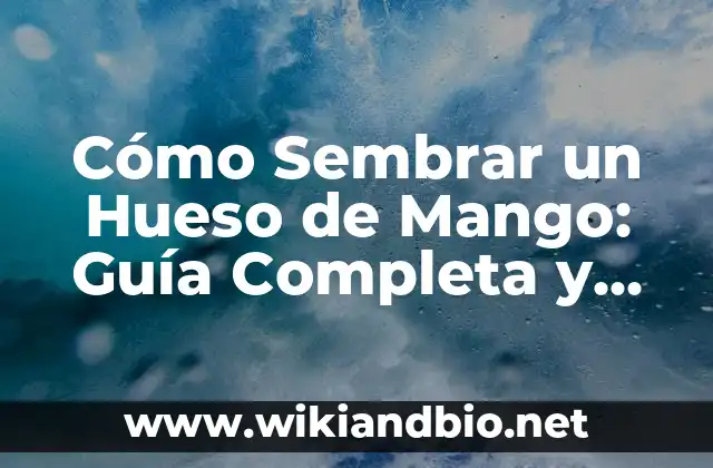 Cómo Sembrar un Hueso de Mango: Guía Completa y Detallada