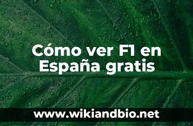 Cómo ver F1 en España gratis