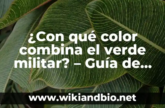 ¿Con qué color combina el verde militar? – Guía de combinaciones de colores para militares