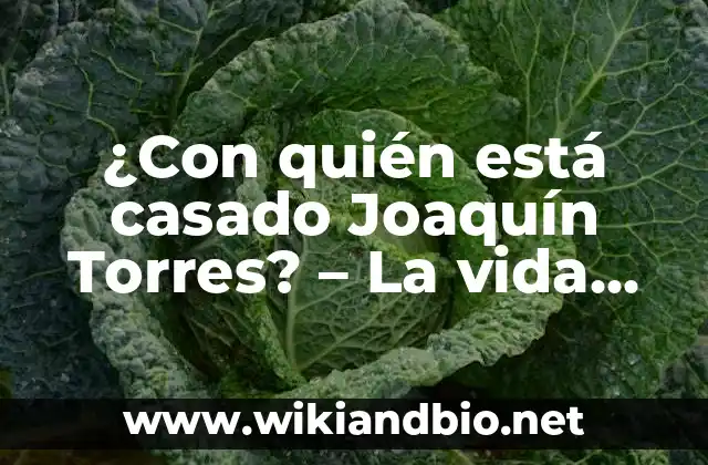 ¿Con quién está casado Joaquín Torres? – La vida amorosa del famoso actor