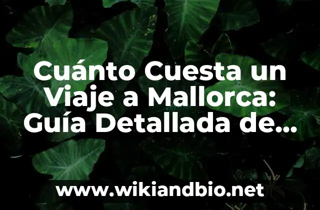 Cuánto Cuesta un Viaje a Mallorca: Guía Detallada de Gastos