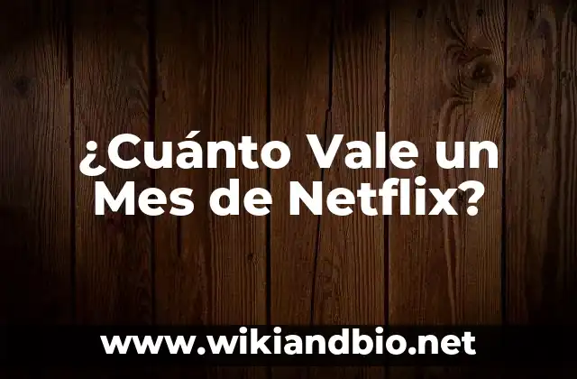 ¿Cuánto Vale un Mes de Netflix?