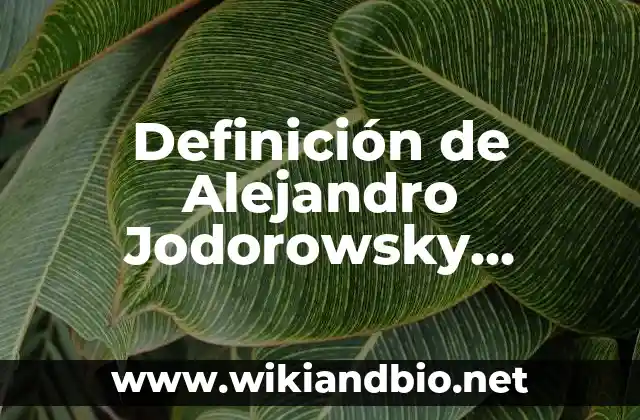 Definición de Alejandro Jodorowsky Ideología: Ejemplos, Que es, Autores