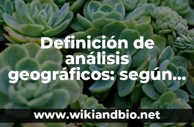 Definición de análisis geográficos: según Autor, Ejemplos, qué es, Concepto y Significado