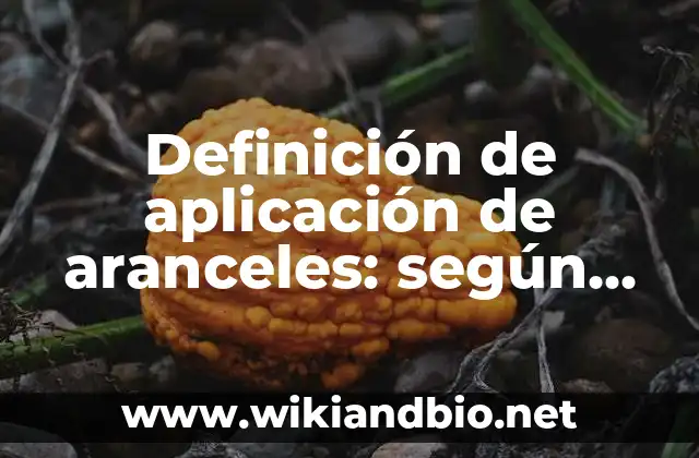 Definición de aplicación de aranceles: según Autor, Ejemplos, qué es, Concepto y Significado