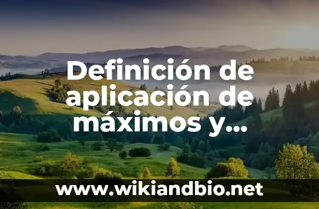 Definición de aplicación de máximos y mínimos en la ingeniería: según Autor, Ejemplos, qué es, Concepto y Significado