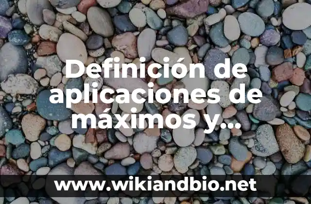 Definición de aplicaciones de máximos y mínimos: según Autor, Ejemplos, qué es, Concepto y Significado