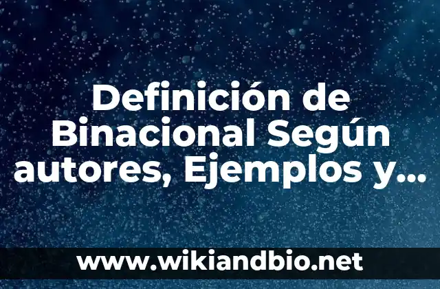 Definición técnica de Binacional