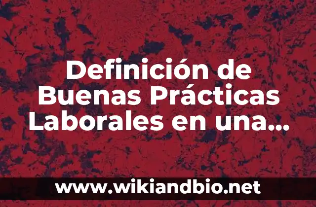 Definición de Buenas Prácticas Laborales en una Empresa: según Autor, Ejemplos, qué es, Concepto y Significado