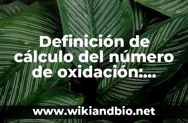Ejemplos de cálculo del número de oxidación
