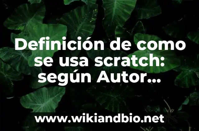 Definición de como se usa scratch: según Autor, Ejemplos, qué es, Concepto y Significado