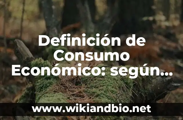 Definición de Consumo Económico: según Autor, Ejemplos, qué es, Concepto y Significado