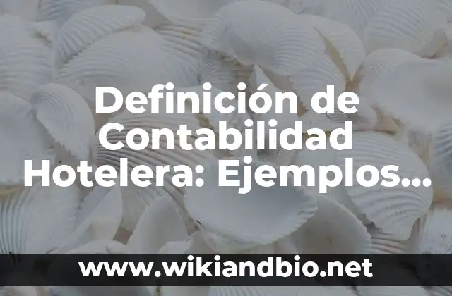 Definición de Contabilidad Hotelera: Ejemplos, Autores y Concepto