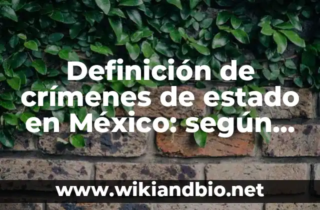 Definición de crímenes de estado en México: según Autor, Ejemplos, qué es, Concepto y Significado
