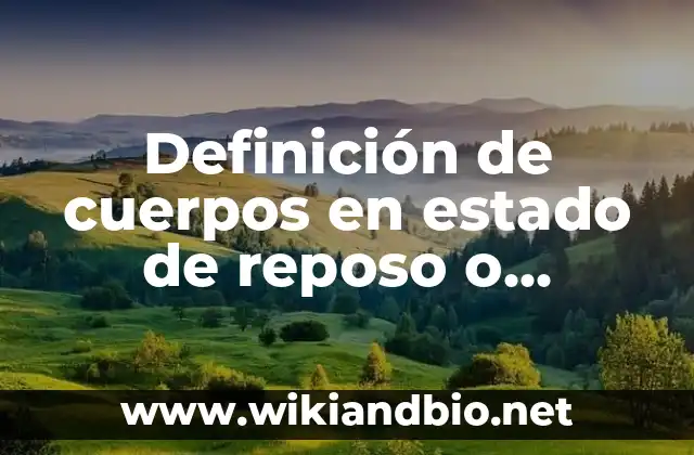 Ejemplos de cuerpos en estado de reposo o movimiento