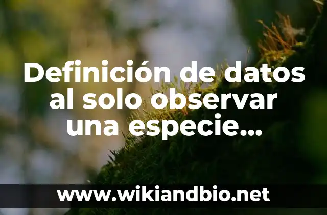 Definición de datos al solo observar una especie animal: según Autor, Ejemplos, qué es, Concepto y Significado