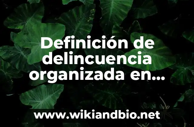 Definición de delincuencia organizada en México aplicando las leyas: según Autor, Ejemplos, qué es, Concepto y Significado