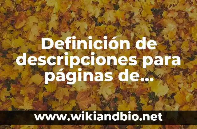 Ejemplos de descripciones para páginas de Facebook