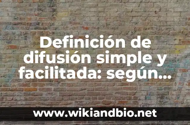 Definición de difusión simple y facilitada: según Autor, Ejemplos, qué es, Concepto y Significado