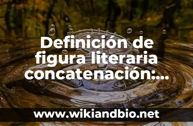 Definición de figura literaria concatenación: según Autor, Ejemplos, qué es, Concepto y Significado