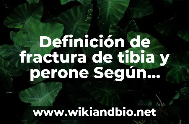 Definición de fractura de tibia y perone Según autores, Ejemplos y Concepto