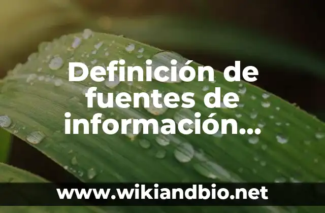 Definición de fuentes de información multimedia: según Autor, Ejemplos, qué es, Concepto y Significado