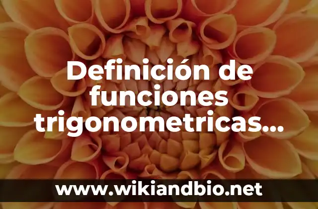 Definición de funciones trigonometricas inversas para mayores de 90: según Autor, Ejemplos, qué es, Concepto y Significado