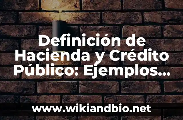 Definición de Hacienda y Crédito Público: Ejemplos, Autores y Concepto